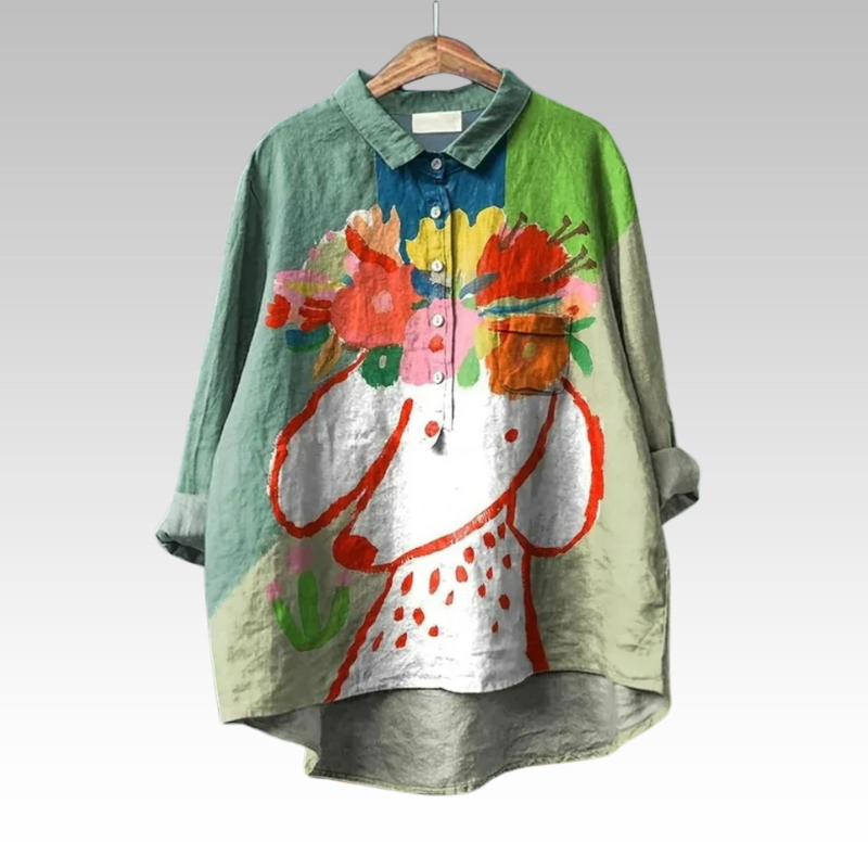 Meike – Elegante Bloemenblouse met Kunstzinnige Flair