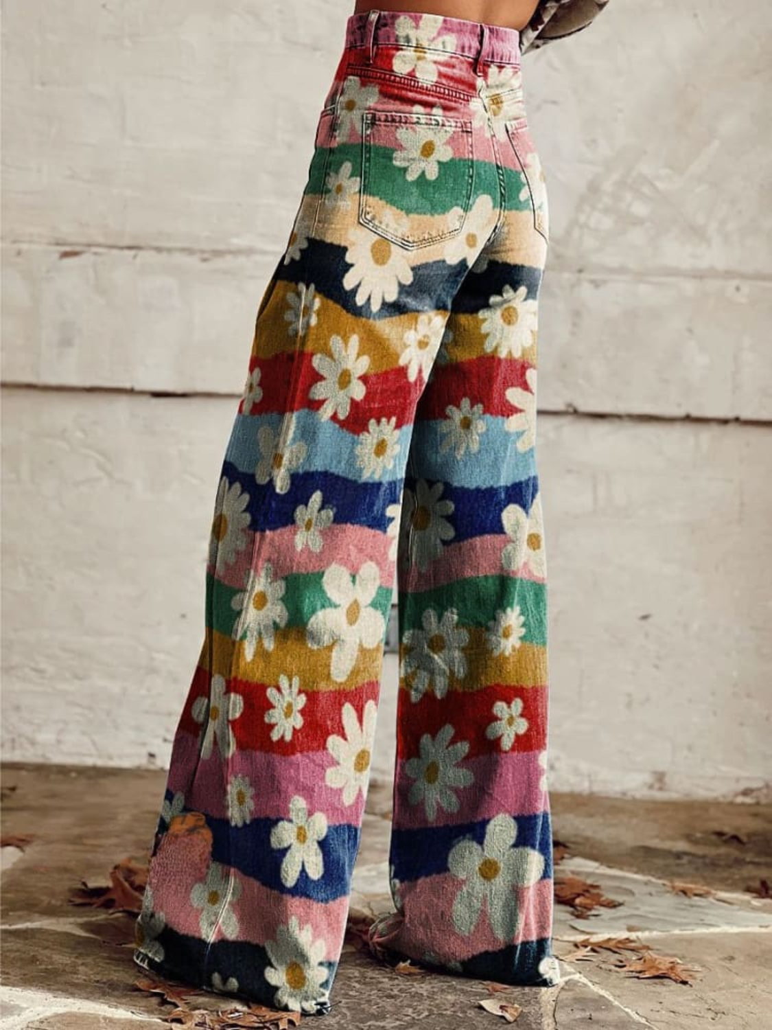 Katherine – Retro Bloemen Wijde Broek