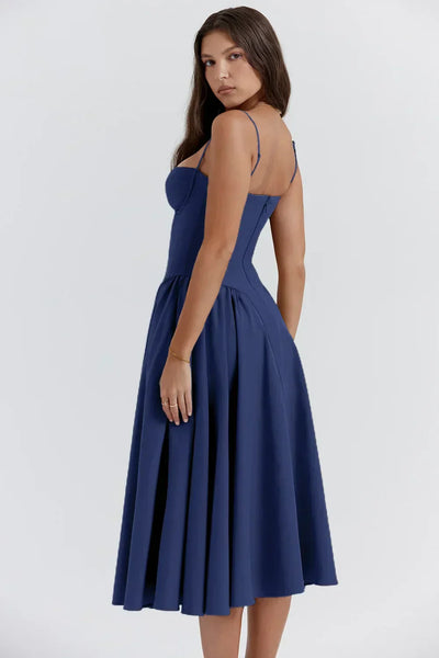 Liana - Mouwloos Korset-Midikleed